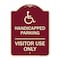 Signmission Reserved Parking Handicapped Parking Visitor Use Heavy-Gauge Aluminum Sign, 24" x 18", BU-1824-23047 A-DES-BU-1824-23047 - alternate 1
